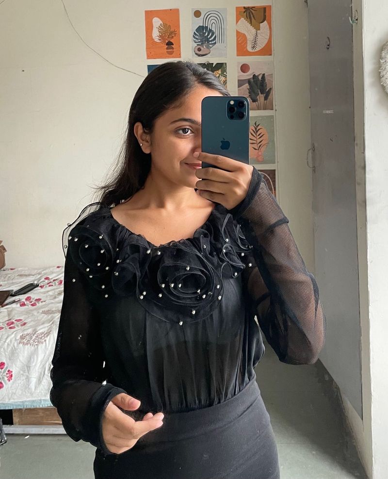 Elegant Black Embellished Top