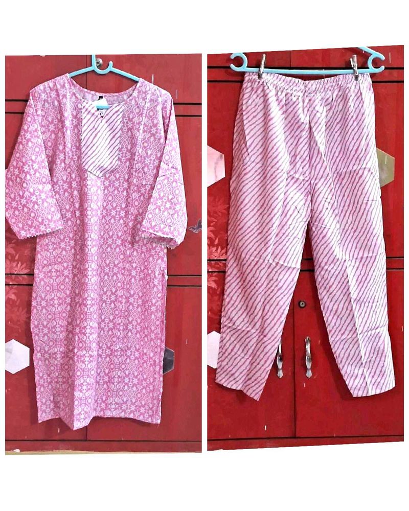 Pink Kurta Set Size 42 inches