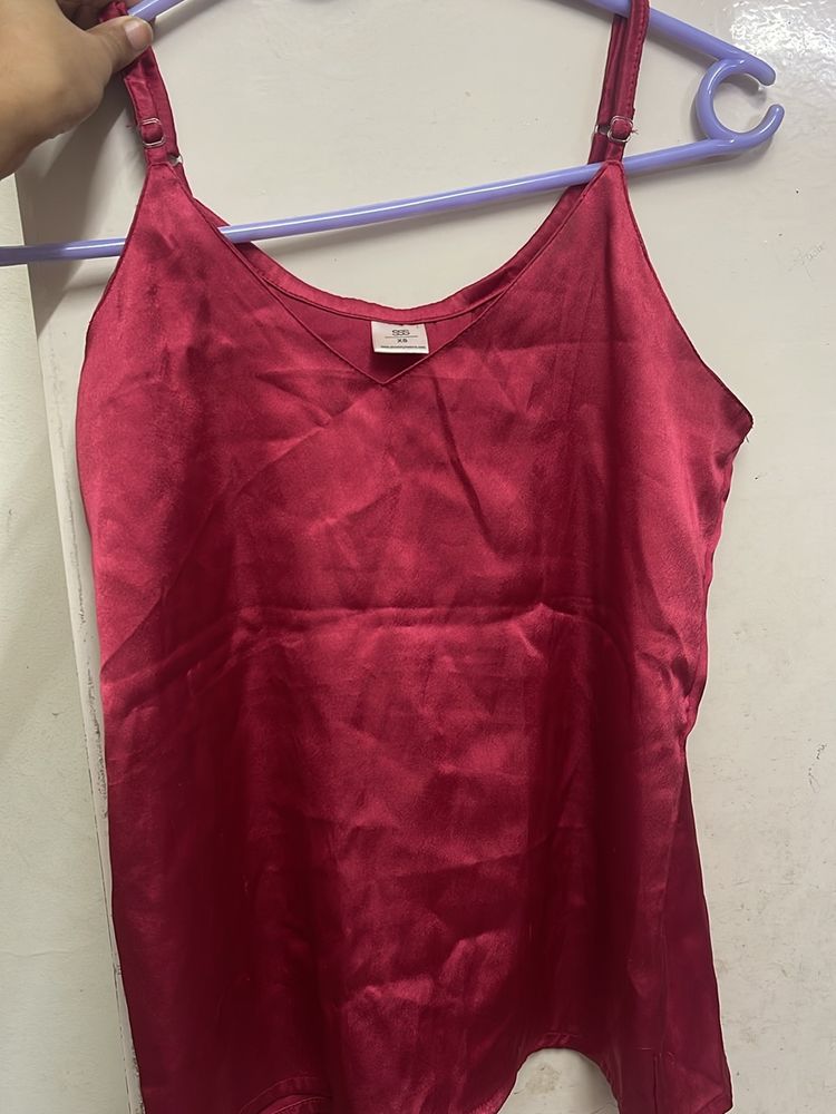 Red Satin Party Top