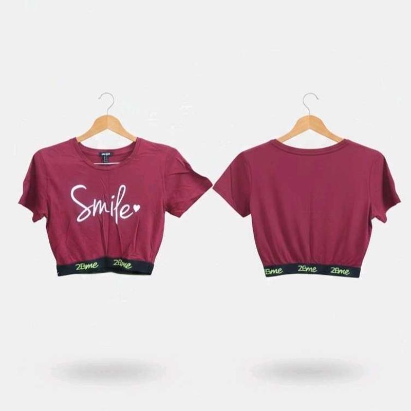 Smile Graphic Crop Top