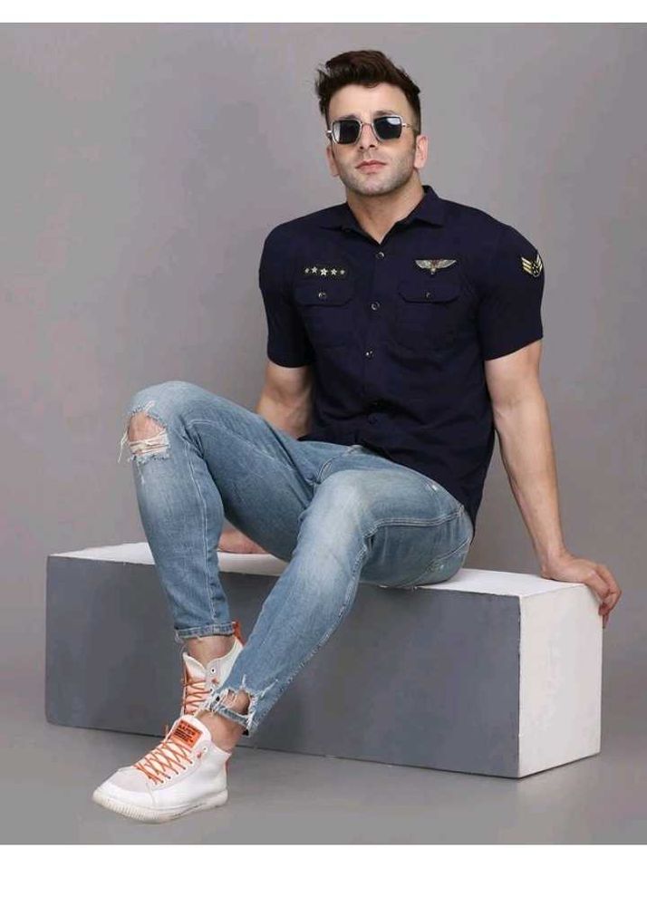 Stylish Navy Blue Shirt/Tshirt