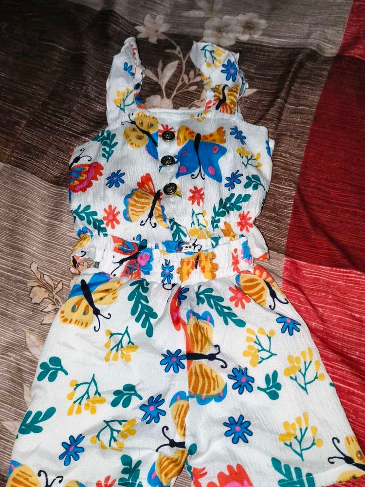 Cute Butterfly Print Romper