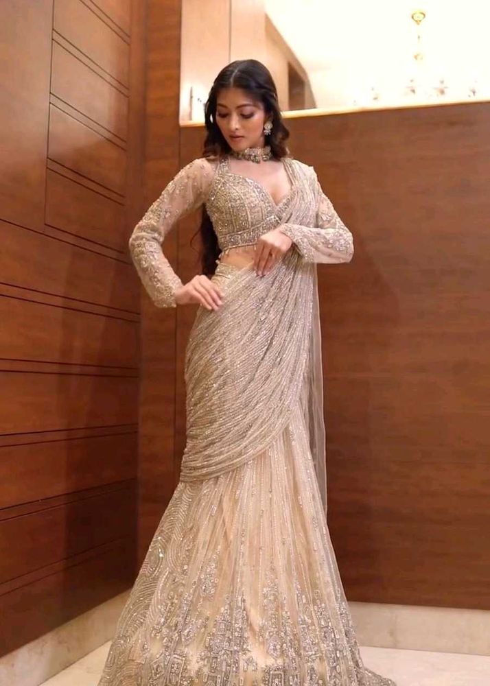 NEW READY TO WEAR SAREE WITH LONG SLEEVE BLOUSE