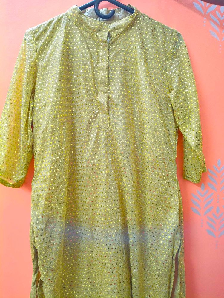 Elegant Gold Sequin Kurti
