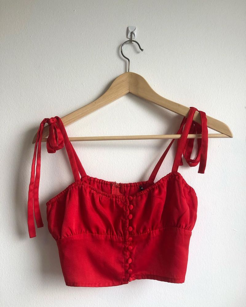 Forever 21 Red Tie Strap Cami Top
