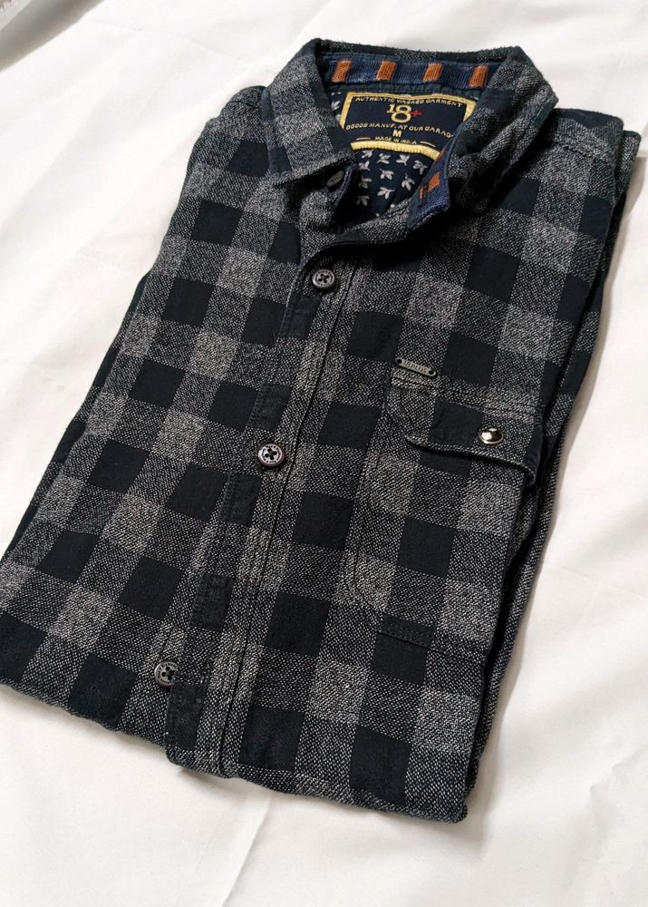 💥 PRICE DROP💥Black Grey Combo Checked Full Sleev
