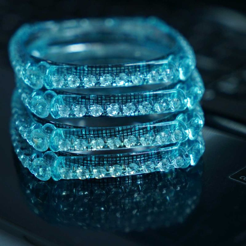 Blue Beaded Bracelets (Set of 4)