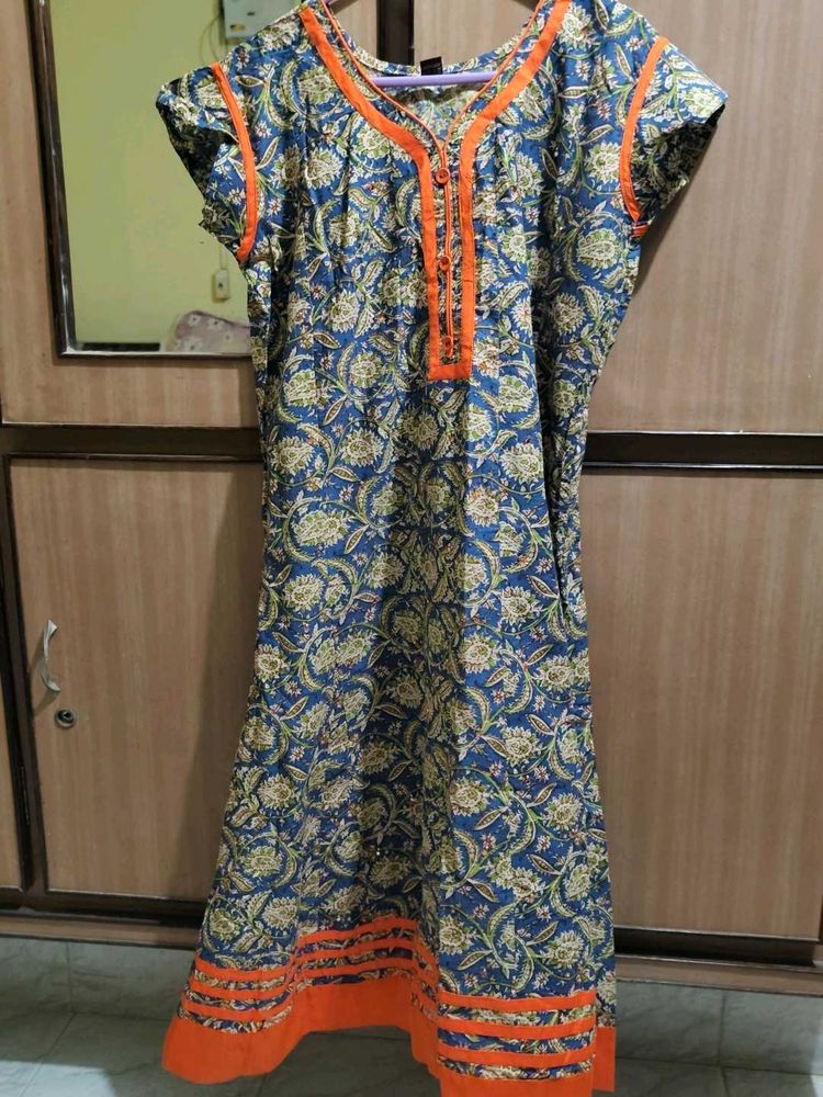 Floral Print Cotton Kurta