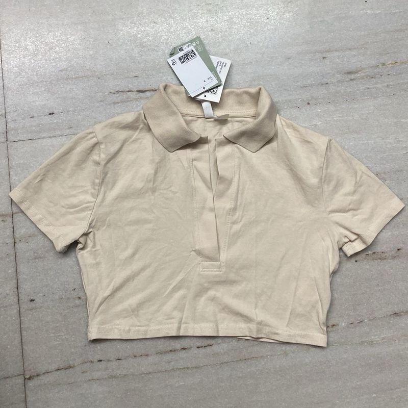 H&amp;M Collared Crop Tee