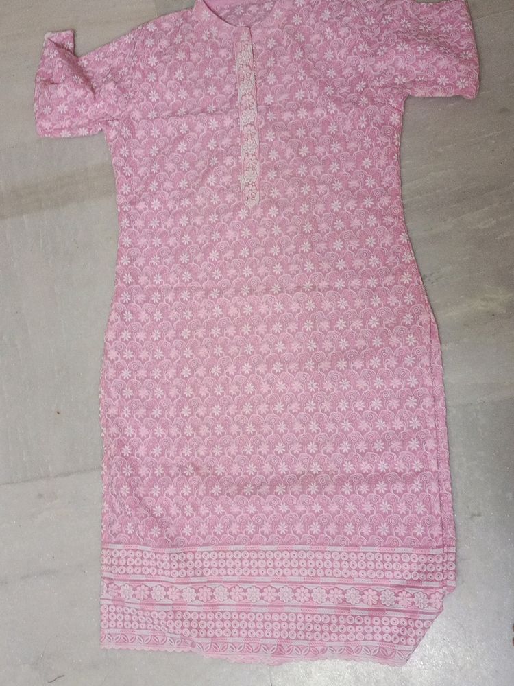 Pink Chickenkari Kurta