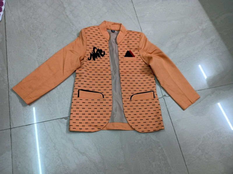 Orange Patterned Blazer
