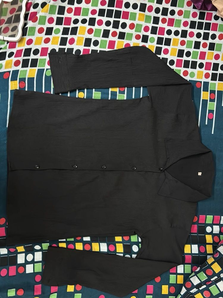 Black Button-Down Shirt