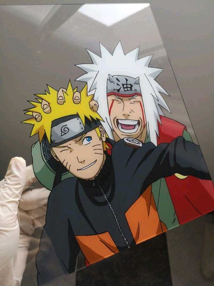 Naruto and Jiraiya Glass Painting