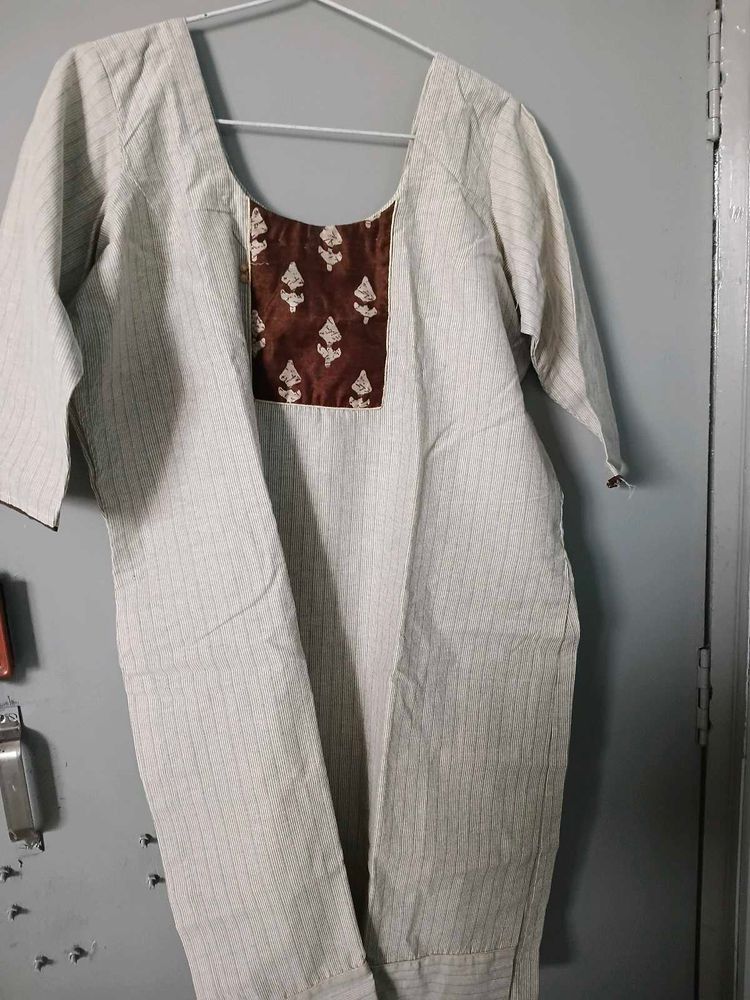 new Women White Kurta with dupatta