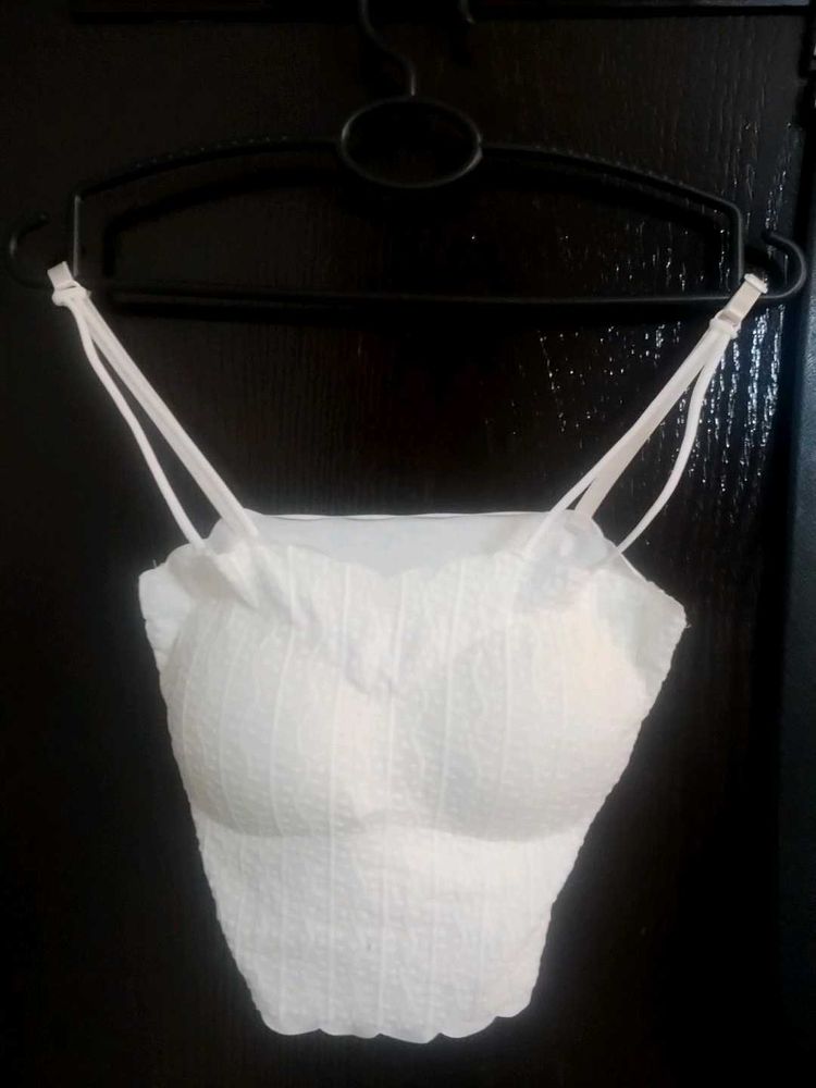 White Textured Bralette