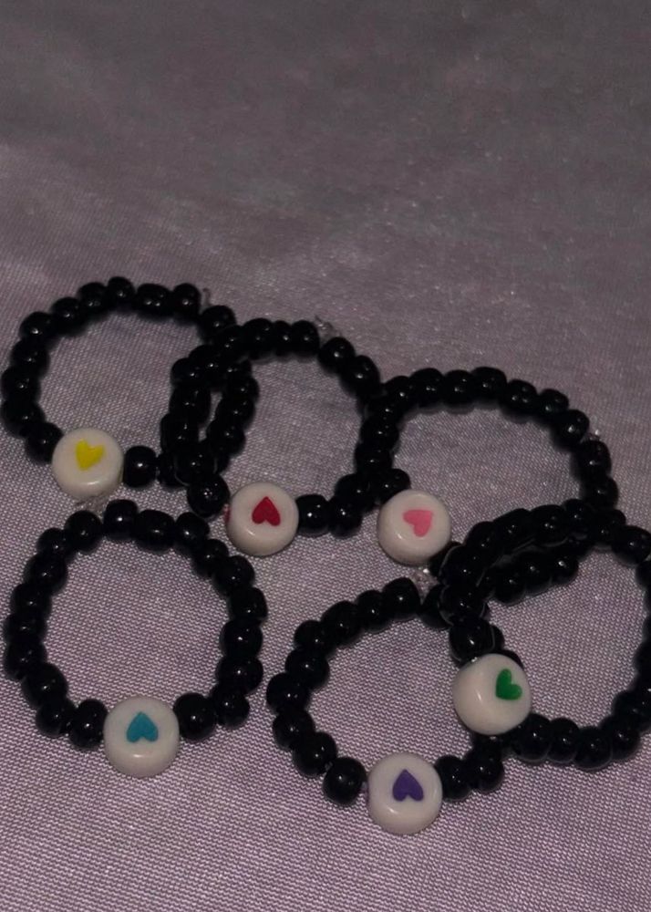 Beaded Heart Rings