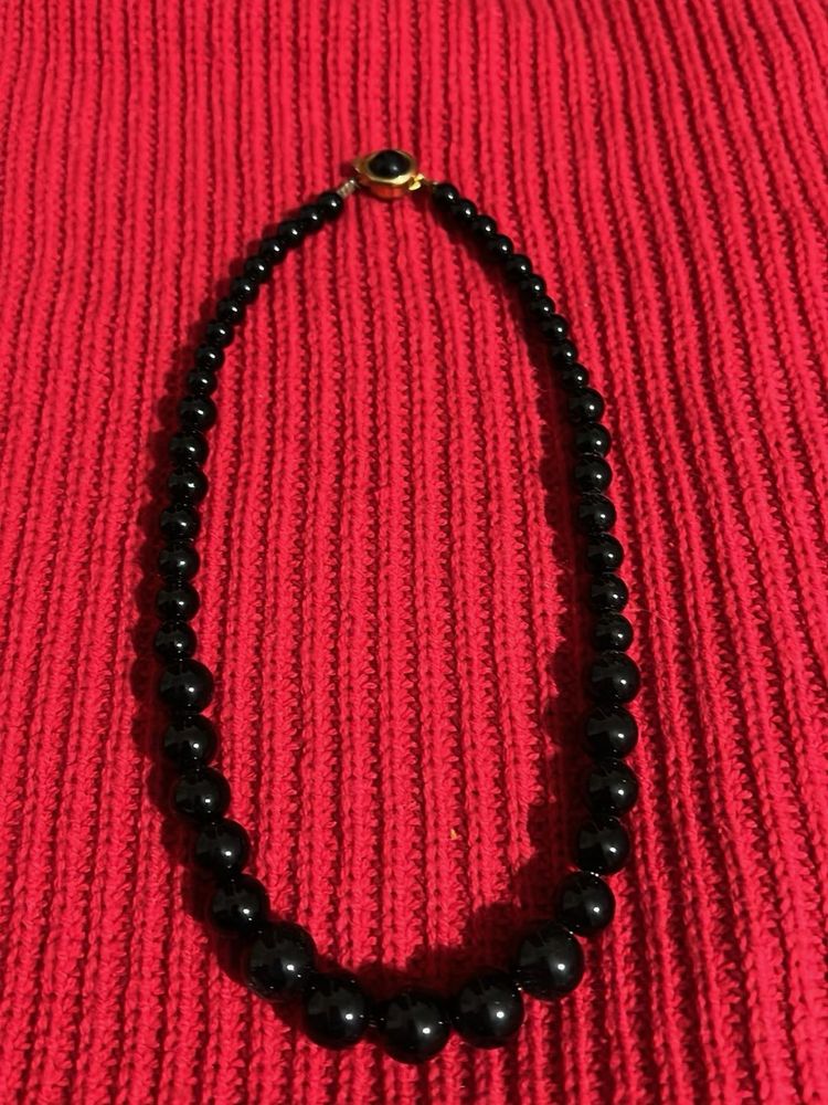 Black Beaded Necklace