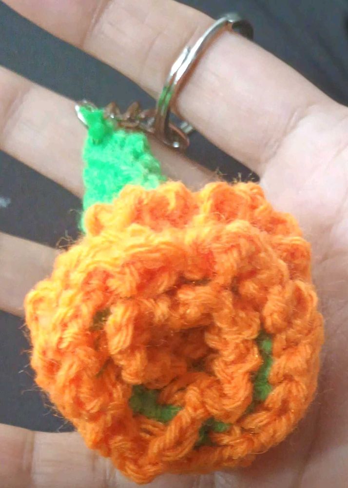 Crochet Pumpkin Keychain