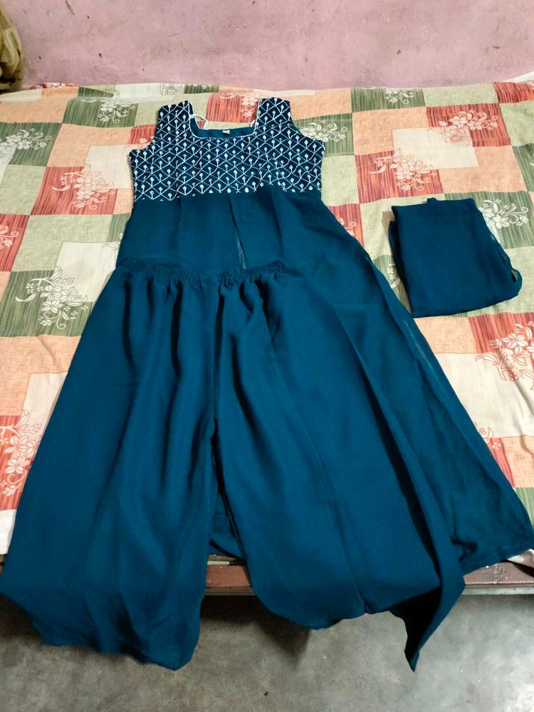 Teal Palazzo Pant Suit