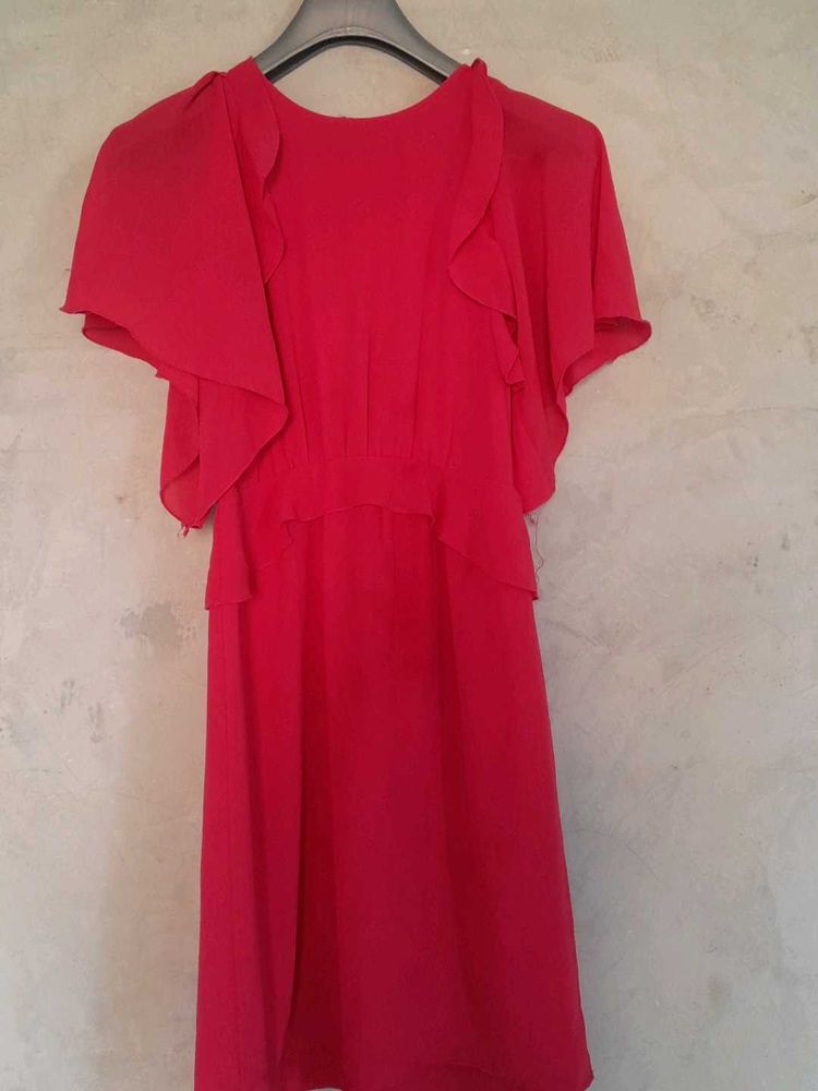 Trendy Back Open Ruffle Dress - Stylish &amp; Elegant&#34;