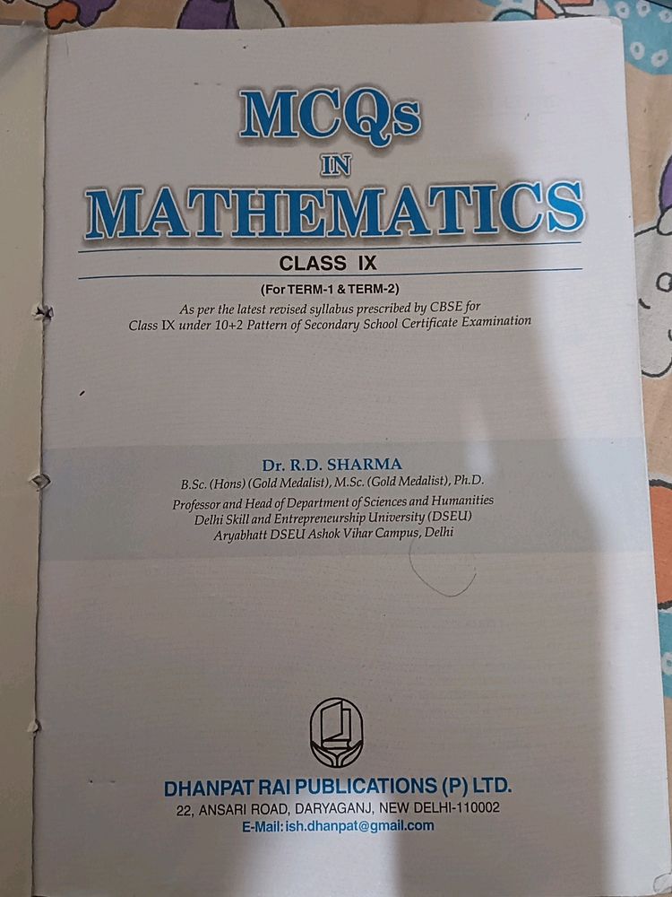 Maths RD Sharma Class 9  Both MCQs And Subjective