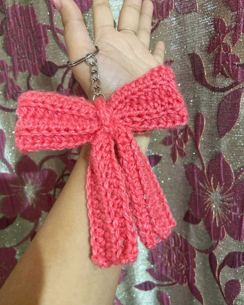Cute Crochet Bow Keychain🎀