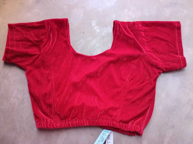 Red Velvet Blouse Top