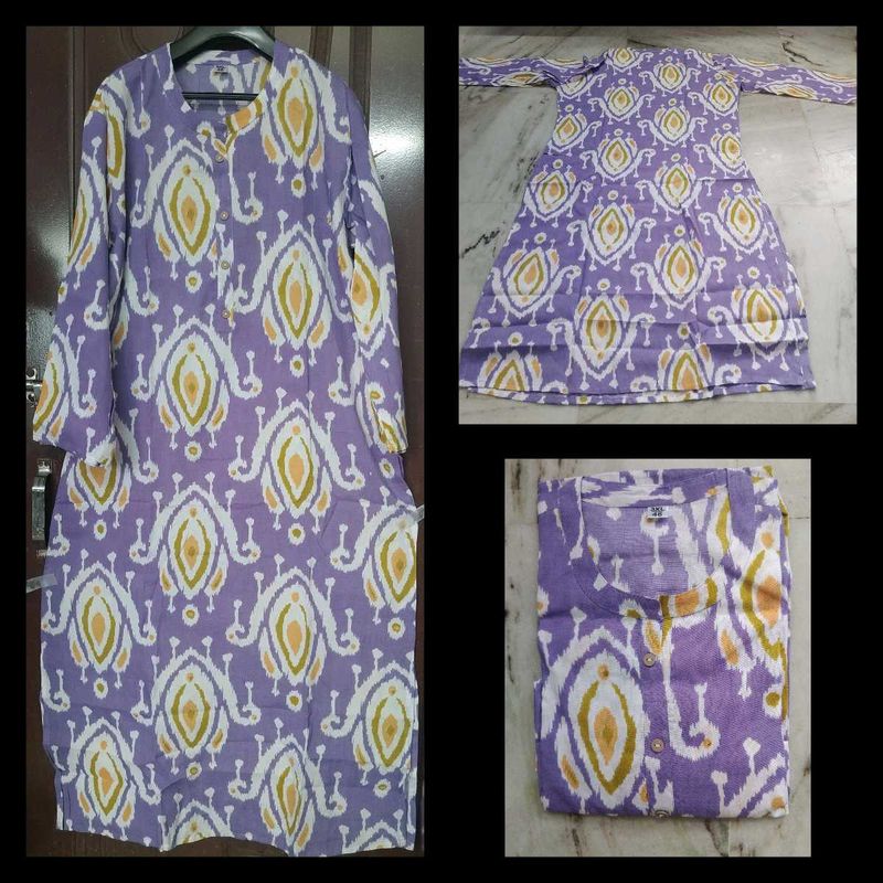 Lavender Ikat Print Kurti
