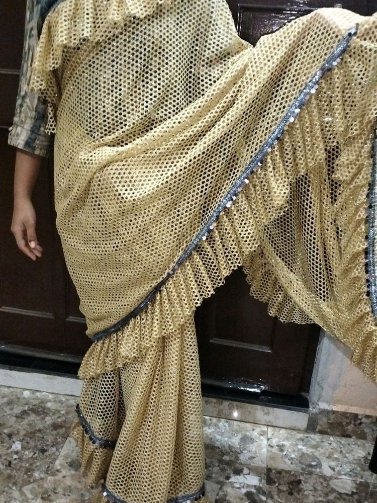 Cream Colour Sareee Net