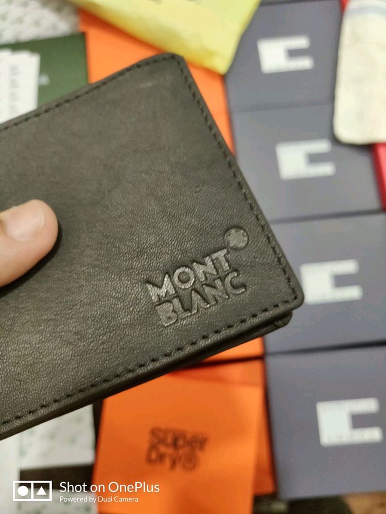 MONT BLANC LEATHER WALLET ( BLACK )