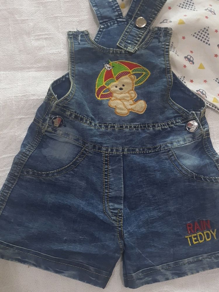 A Blue N White Gallace Suit For Baby Girl