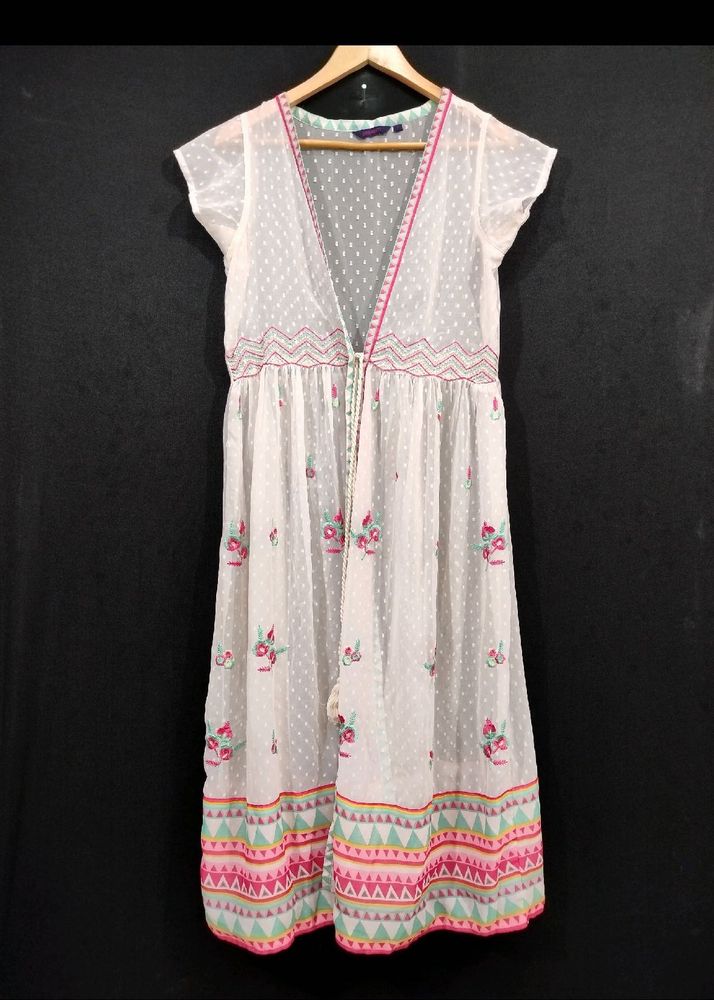 SRISHTI Floral Embroidered Ethnic Long Shrug