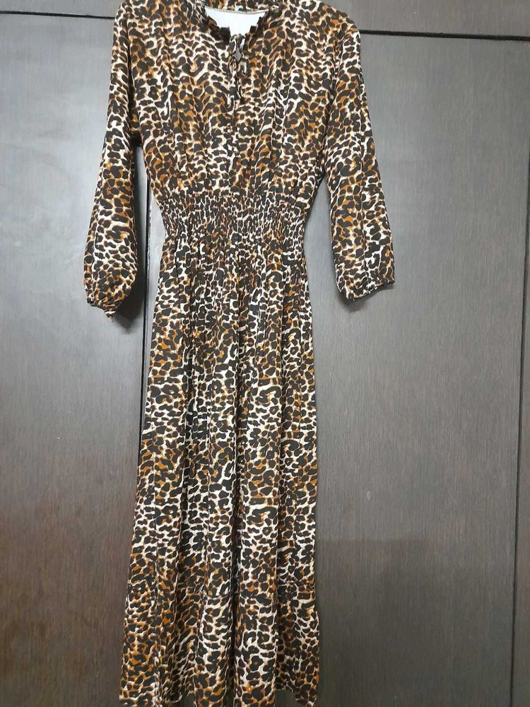 Tiger Print Midi Dress