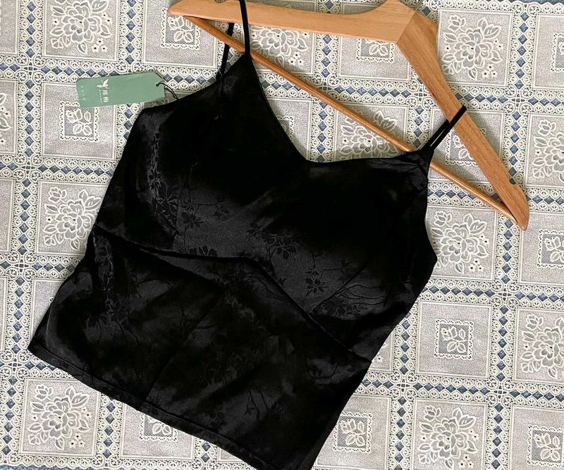 New Black Floral Cami Top