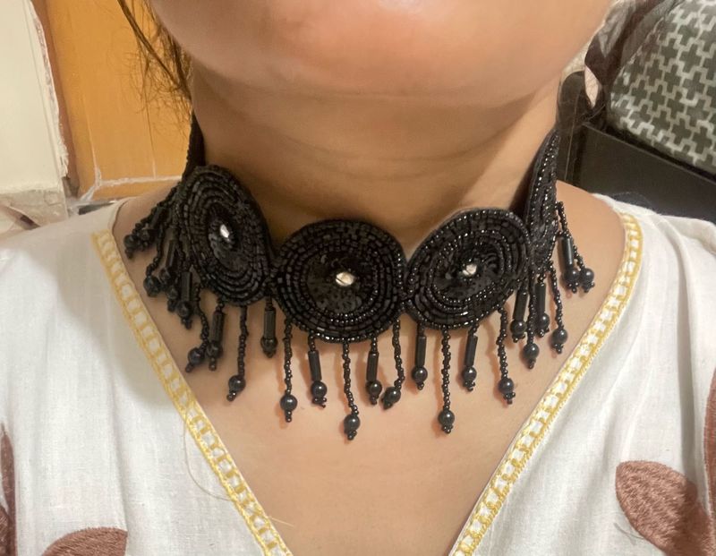 Beaded Black Choker