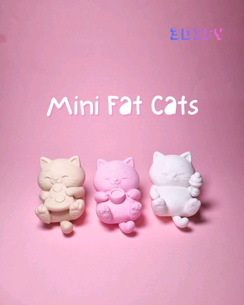 3D printed Mini Fat Cats Figurines