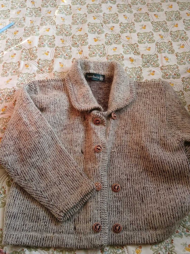 Wool Blend Knit Cardigan