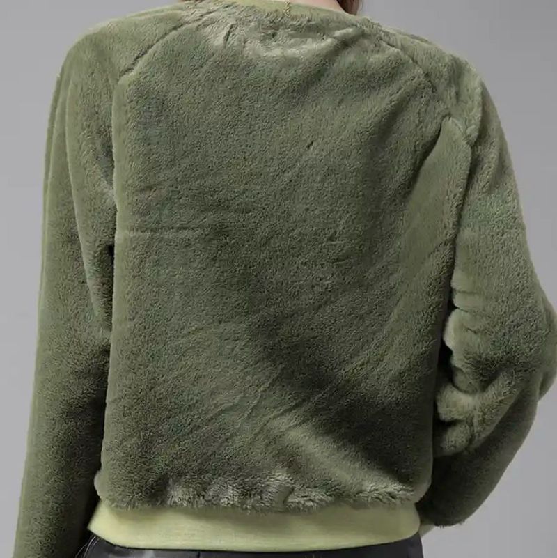Fuzzy Olive Green Pullover
