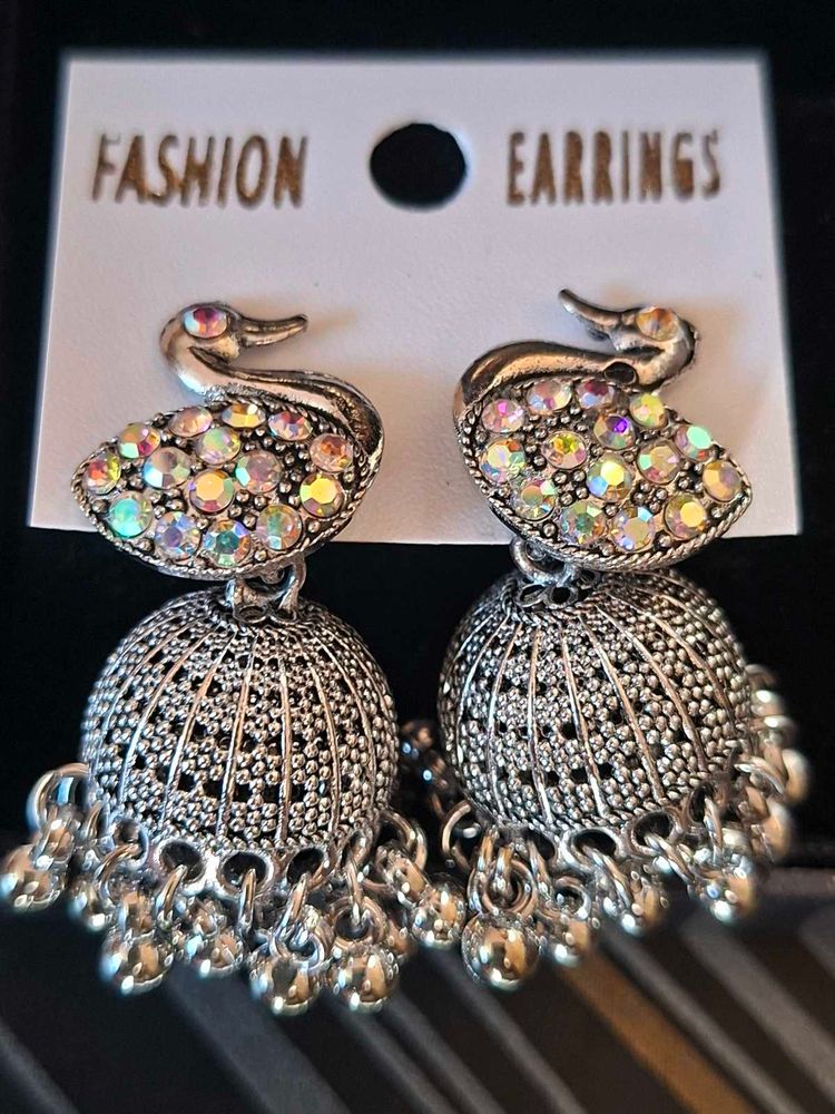 Swan Jhumka Earrings