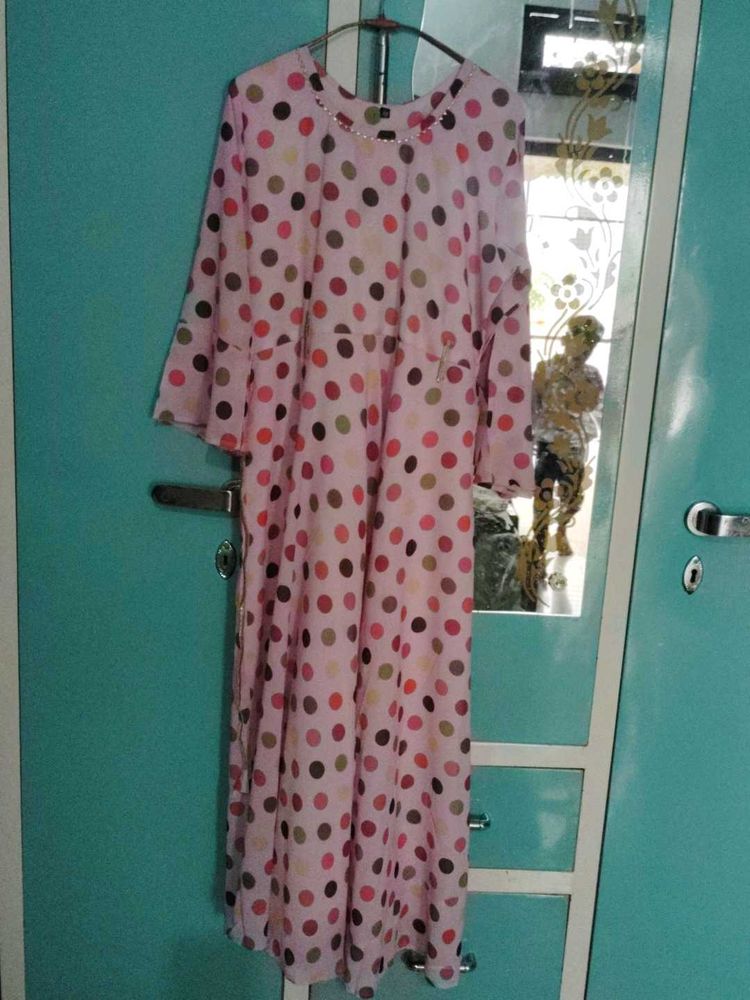 New Colourful Dotted Gown