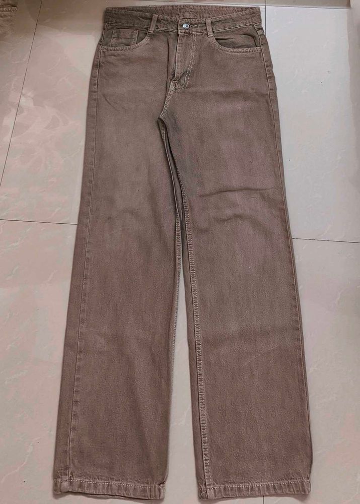 Brown Straight Leg Jeans