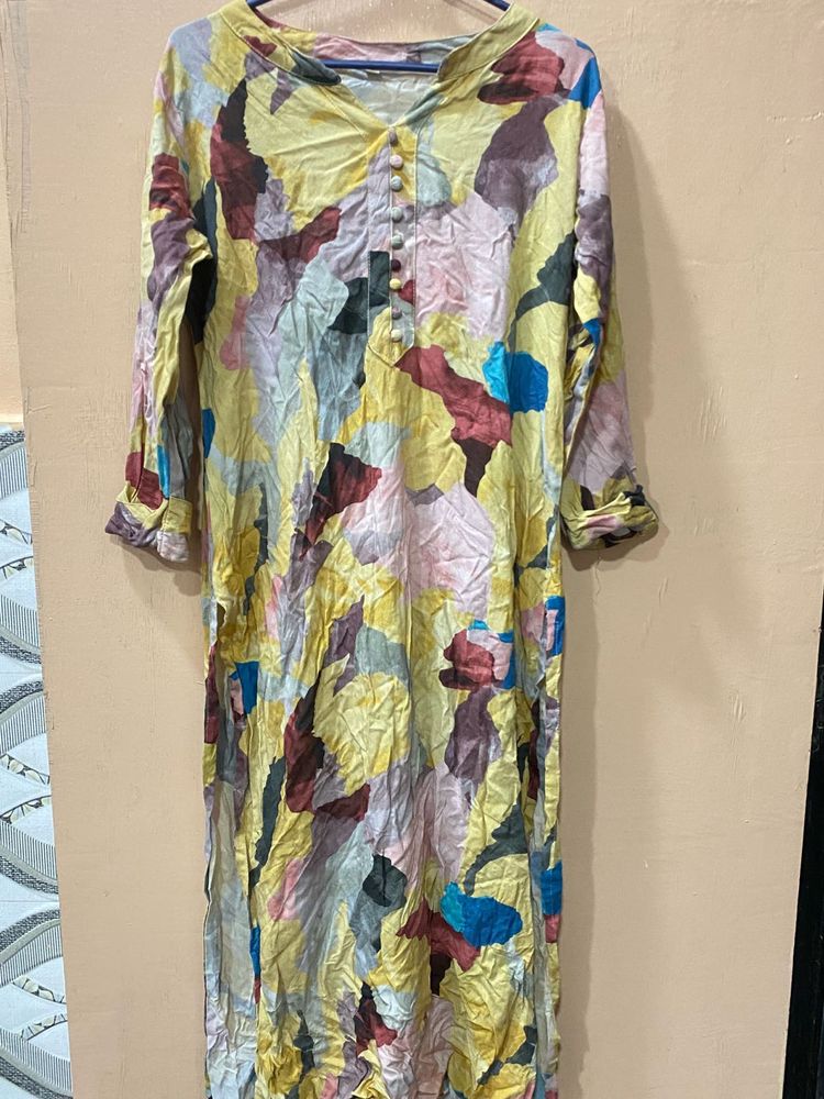 Elegant Floral Print Kurta