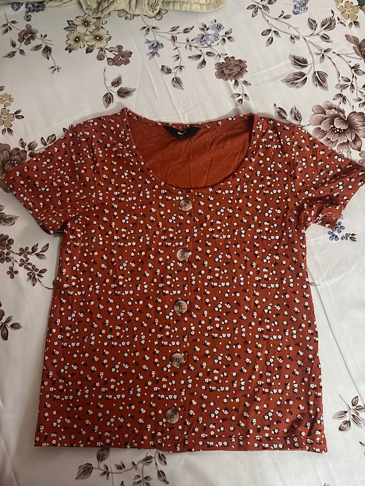 Floral Brown Top