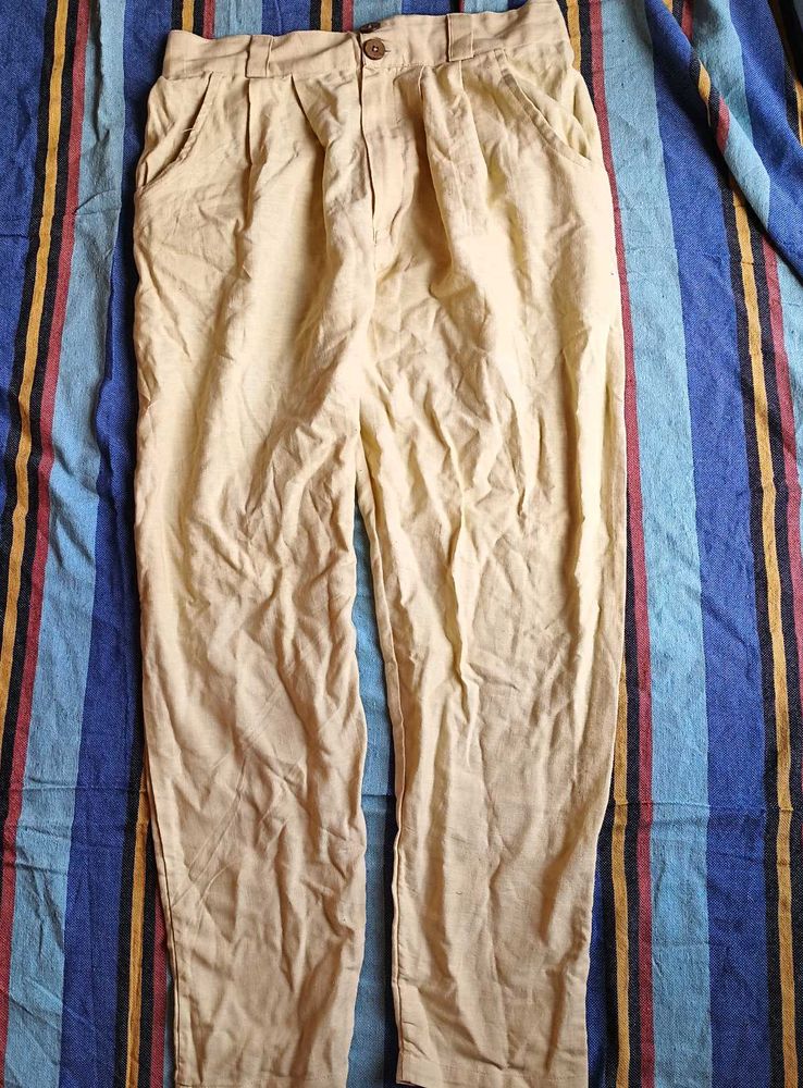 Beige Casual Pants