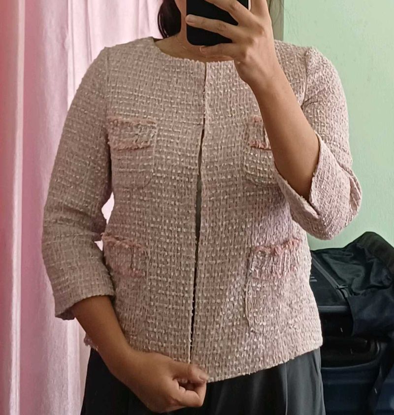 Elegant Tweed Style Jacket