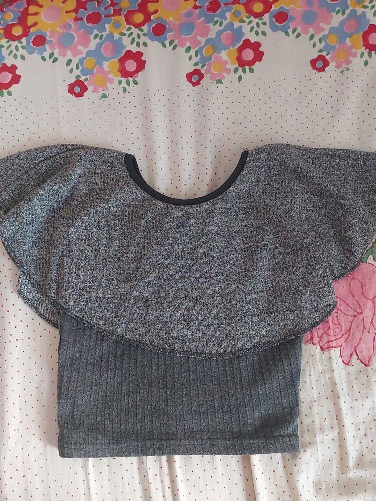 Stylish Gray Layered Top