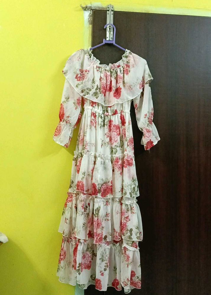 Floral Chiffon Maxi Dress