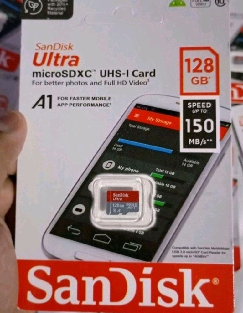 New 128 Gb Sandisk Memeory Card  Fix Rate