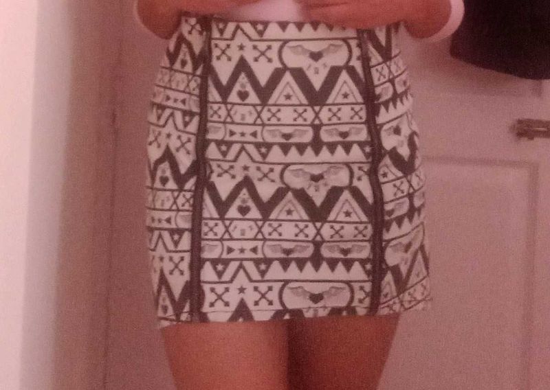 Abstract Print Mini Skirt