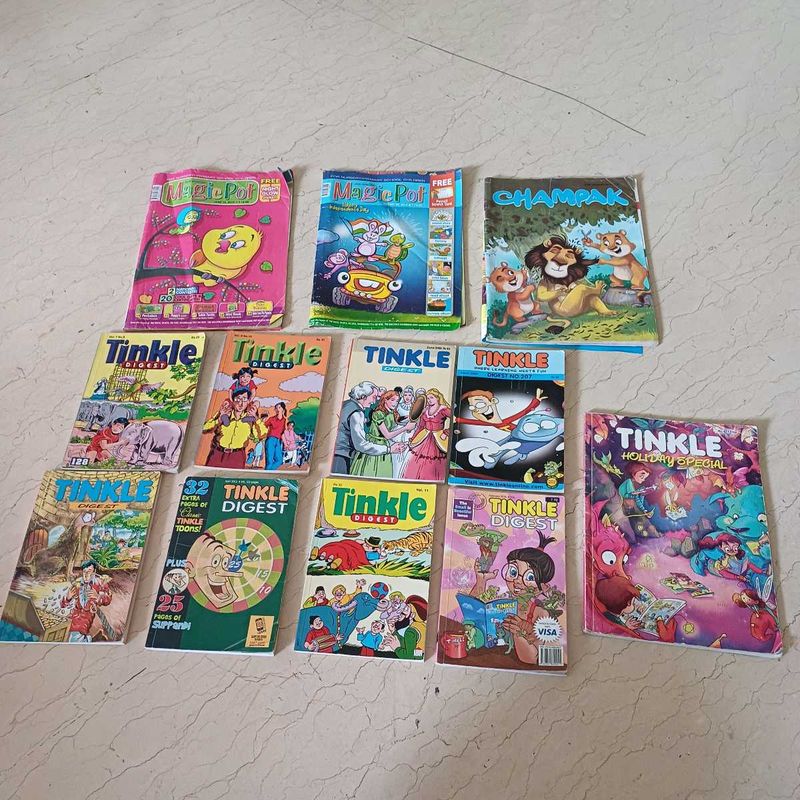 Set Of 9 Tinkle Digest, 2 Magic Pot &amp; Champak